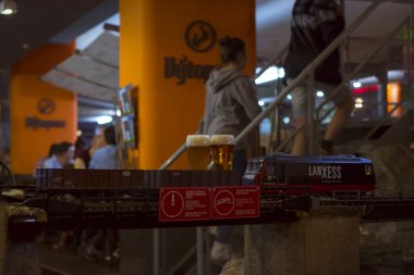 Prague, Çek Cumhuriyeti - 25 Ağustos 2015: Vytopna - tarzı Restoran tren istasyonu, Wenceslas Meydanı'na, Prague, Çek Cumhuriyeti