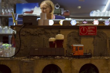 Prague, Çek Cumhuriyeti - 25 Ağustos 2015: Vytopna - tarzı Restoran tren istasyonu, Wenceslas Meydanı'na, Prague, Çek Cumhuriyeti