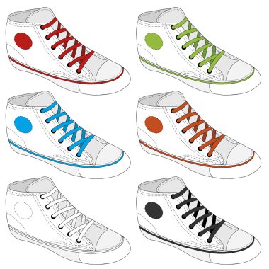 Klasik spor ayakkabı kabataslak, vektör
