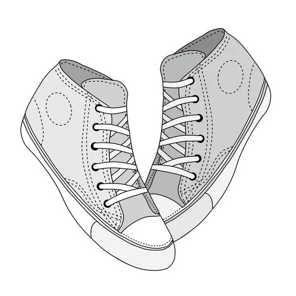 Classic sneaker sketched, Vector — Stock Vector