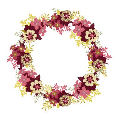 vektör çiçek çelenk
