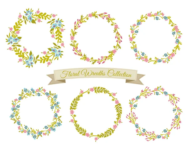Floral Wreaths Collection Stock Vector