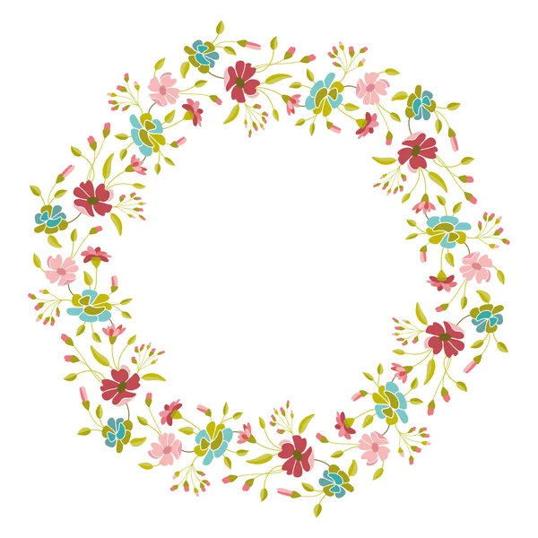 Corona de vectores florales — Vector de stock