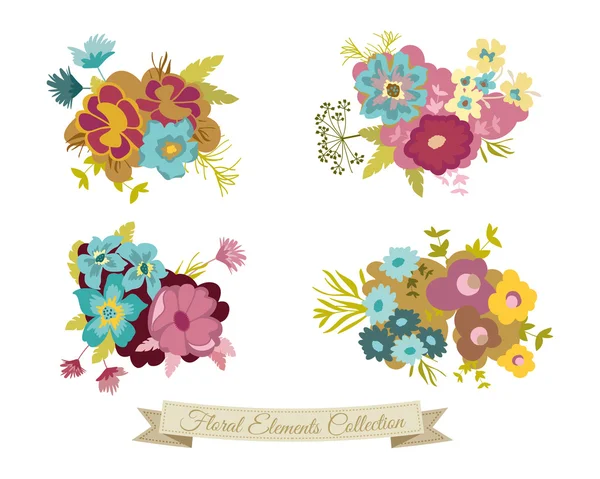 Collection d'éléments floraux vintage Illustration De Stock