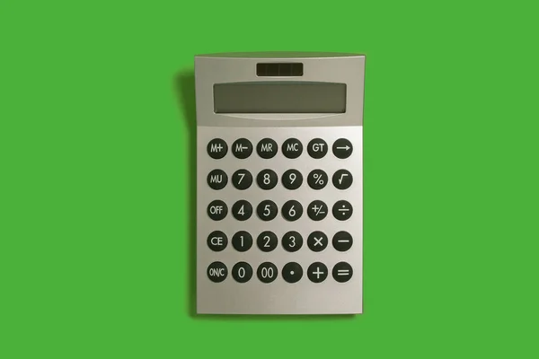 Räknare på en grön yta. skol- och kontorstillbehör — Stockfoto