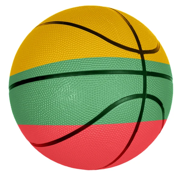 Basketball ball with flag of Lithuania — Stock Photo, Image