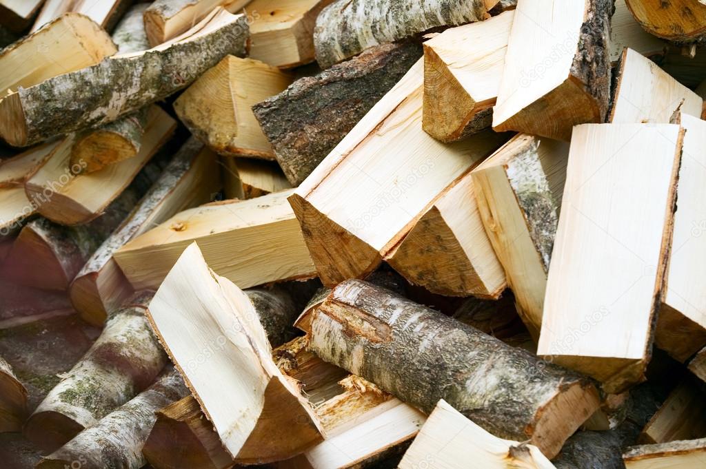 Background of wooden cut firewood