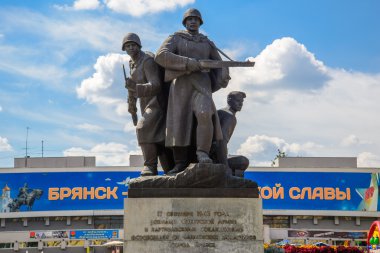 Faşizm üzerinden anıt savunucuları bu vatan için. Bryansk. Rusya.