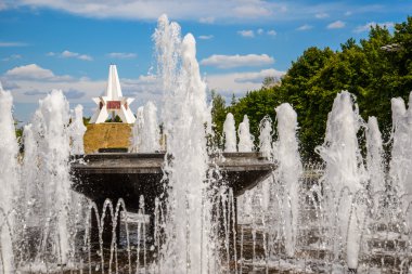 Fountain in front of 