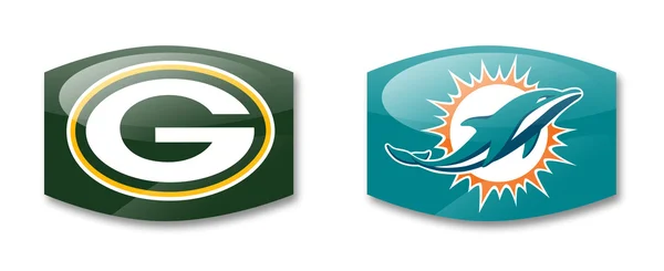 Packers vs delfini — Foto Stock