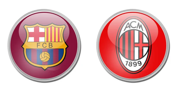 Barcelona vs milan — Stockfoto