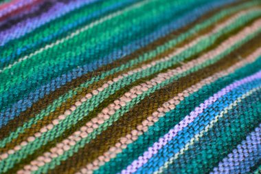 Renkli çizgili kumaş el yapımı. Tekstil arka plan.