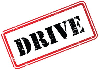 Beyaz üzerinde sürücü kauçuk damga