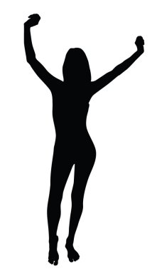 Beyaz arka planda kadın siluet, illüstrasyon