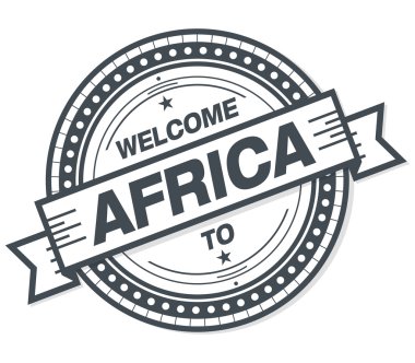 Afrika grunge rozeti beyaz arka planda hoş geldiniz