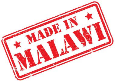 Beyaz üzerinde Malawi kauçuk damgası Made