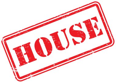 Beyaz üzerinde ev kauçuk damga