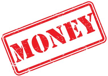 Beyaz üzerinde para kauçuk damga