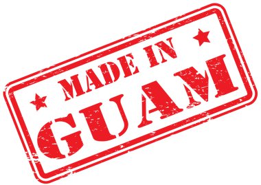 Beyaz üzerinde Guam kauçuk damga Made in