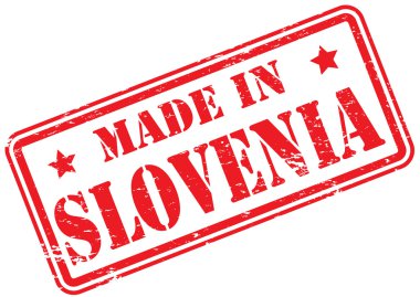 Slovenya kauçuk damga beyaz üzerinde Made