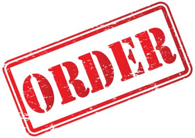 Beyaz üzerinde sipariş kauçuk damga