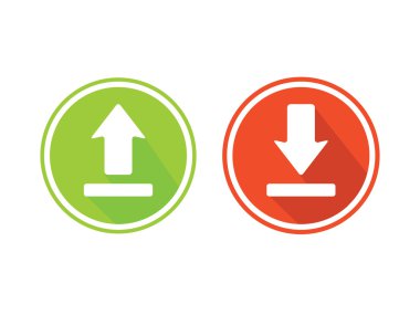 Modern Download ve Upload simgeler