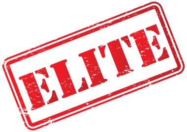 Beyaz üzerinde Elite kauçuk damga