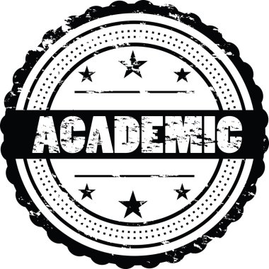 Beyaz üzerinde akademik damga Sticker