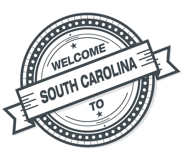 Willkommen Bei South Carolina Grunge Badge Auf Weißem Hintergrund — Stockfoto