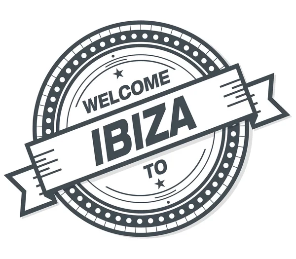 Bem Vindo Emblema Grunge Ibiza Fundo Branco — Fotografia de Stock