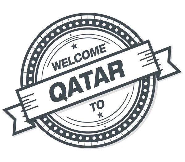 Bienvenue Badge Grunge Qatar Sur Fond Blanc — Photo