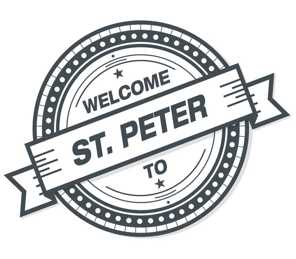 Welkom Bij Peter Grunge Badge Witte Achtergrond — Stockfoto