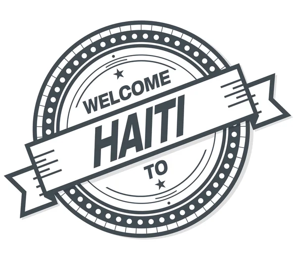 Willkommen Bei Haiti Grunge Badge Auf Weißem Hintergrund — Stockfoto