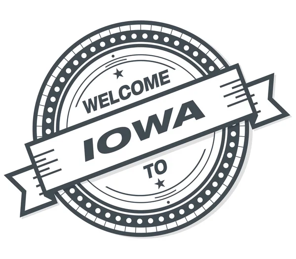 Welcome Iowa Grunge Badge White Background — Stock Photo, Image