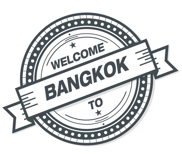 Witamy Bangkok Grunge Odznaka Białym Tle — Zdjęcie stockowe