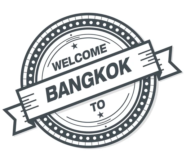 Selamat Datang Bangkok Grunge Badge Latar Belakang Putih — Stok Foto