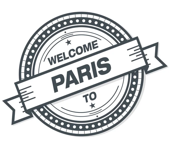 Välkommen Till Paris Grunge Badge Vit Bakgrund — Stockfoto