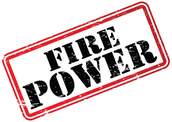 Fire Power Rubber Stempel Wit — Stockfoto