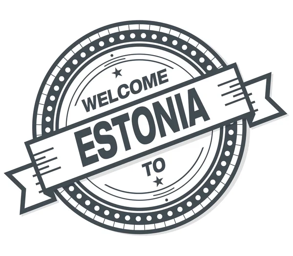 Willkommen Bei Estonia Grunge Badge Auf Weißem Hintergrund — Stockfoto