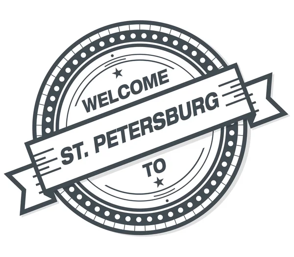 Bienvenido San Petersburgo Placa Grunge Sobre Fondo Blanco —  Fotos de Stock