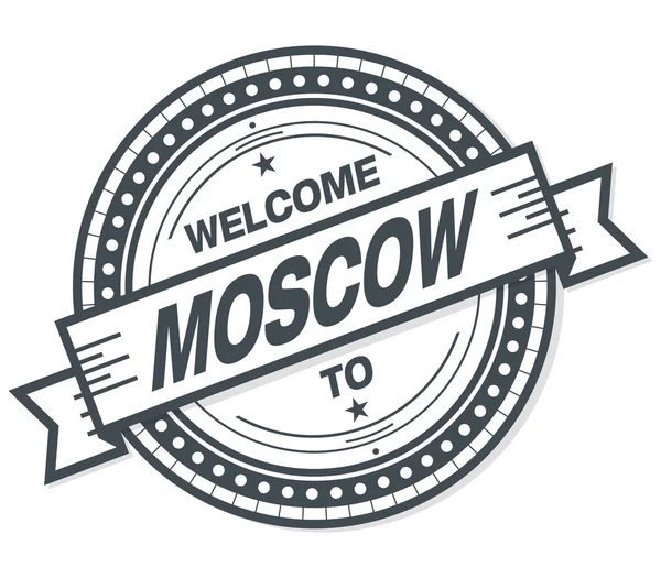 Willkommen Bei Moscow Grunge Badge Auf Weißem Hintergrund — Stockfoto