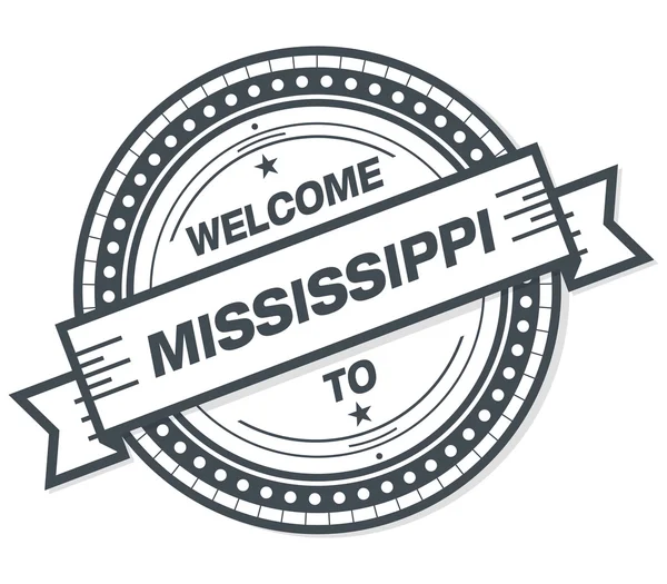 Welcome Mississippi Grunge Badge White Background — Stock Photo, Image