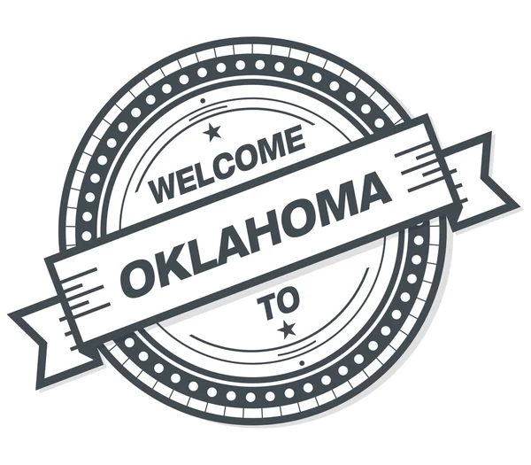 Welcome Oklahoma Grunge Badge White Background — Stock Photo, Image