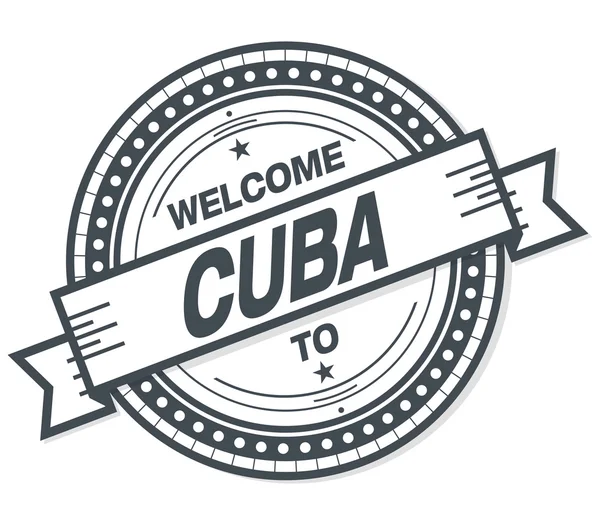 欢迎来到古巴格格徽章在白色背景 — 图库照片