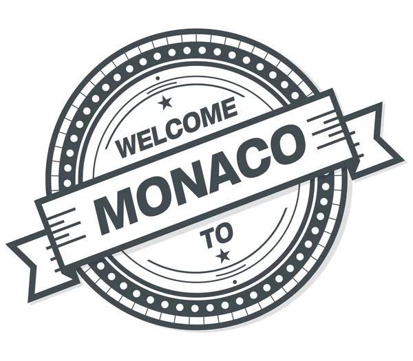 Bienvenido Monaco Grunge Badge Sobre Fondo Blanco —  Fotos de Stock