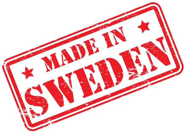 Gemaakt Zweden Rubber Stempel Wit — Stockfoto