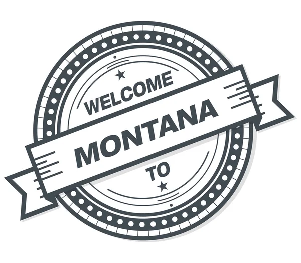Välkommen Till Montana Grunge Badge Vit Bakgrund — Stockfoto