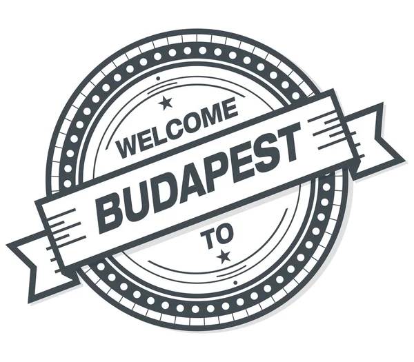 Добро Пожаловать Budapest Гранж Значок Белом Фоне — стоковое фото