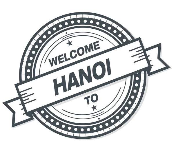 Bienvenido Hanoi Insignia Grunge Sobre Fondo Blanco —  Fotos de Stock