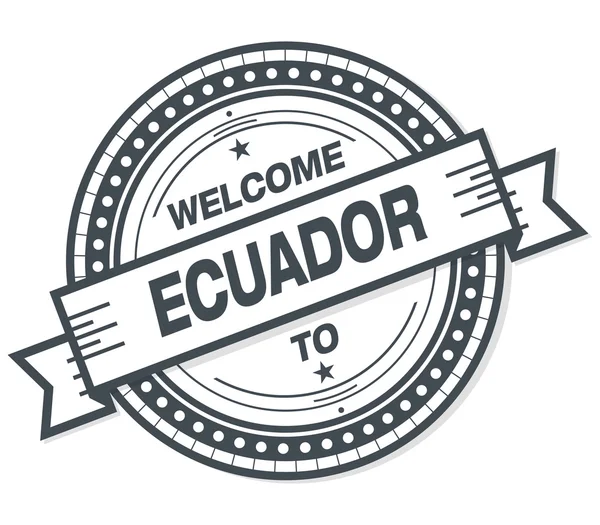 Bem Vindo Emblema Grunge Equador Fundo Branco — Fotografia de Stock